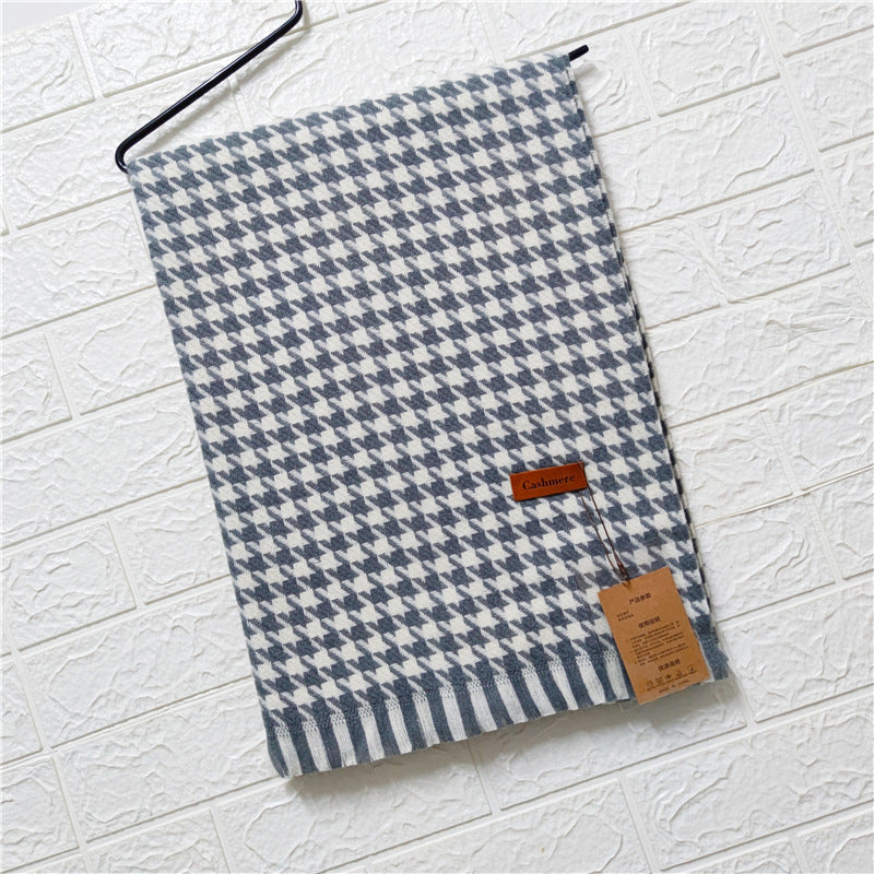Imitation cashmere houndstooth scarf