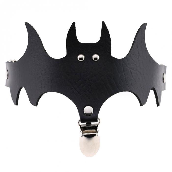 Personality exaggerated Halloween Christmas legs bat wings leather garter socks clip leg ring