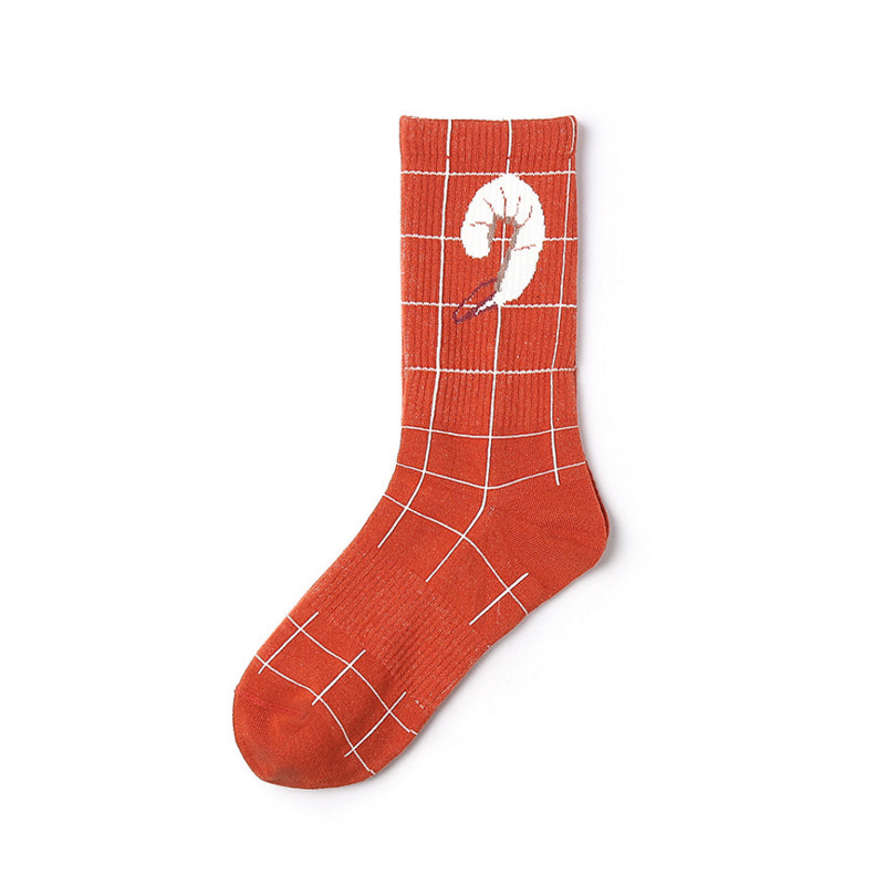 Medium Tube Cartoon Pattern Women's Cotton Socks