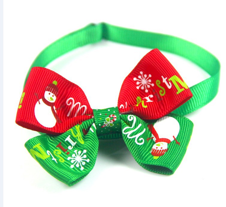 New Year Red And Green Christmas Series Pet Tie Bow Handcraft Jewelry Collar Dogs And Cats Bow Tie