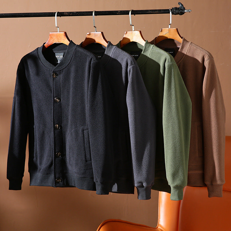 Double Sided Polar Fleece Solid Color Long Sleeve