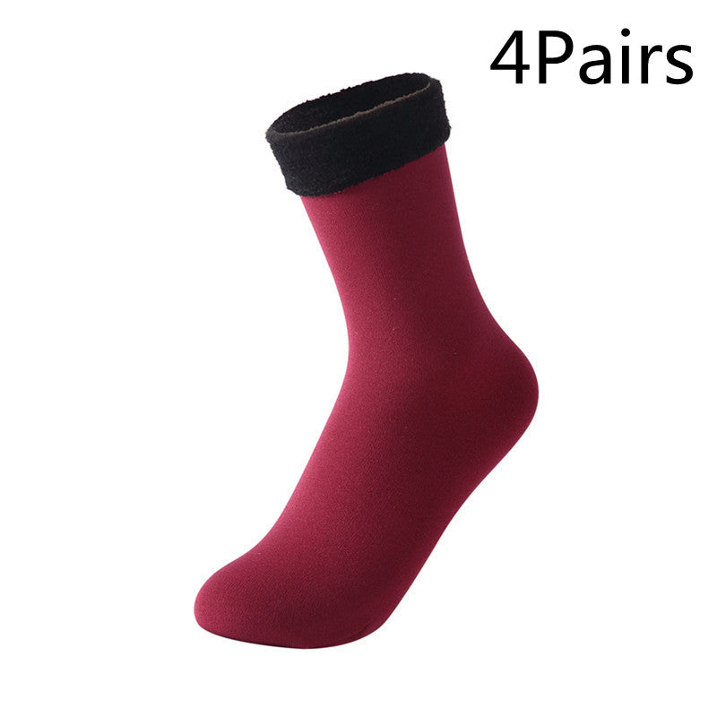 Women's Padded Velvet Warm Soft Medium Tube Socks
