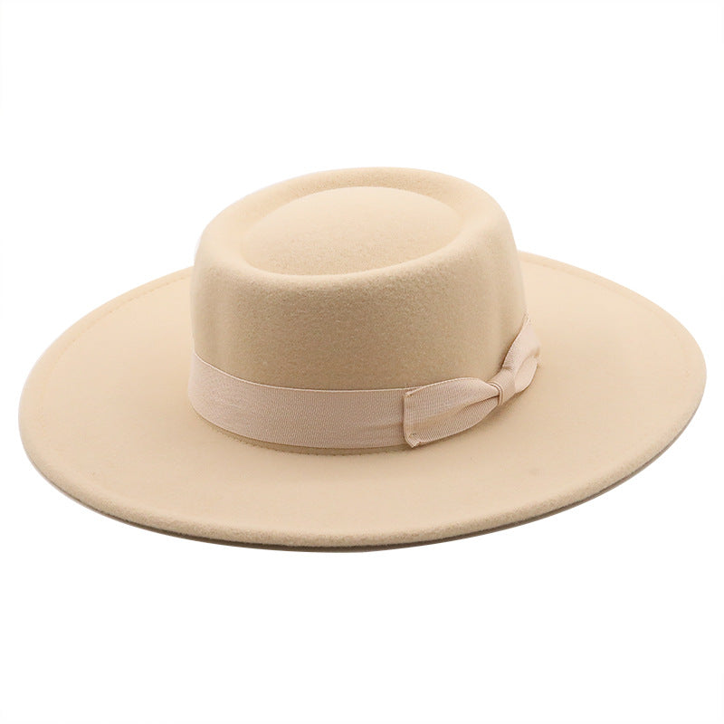 Autumn And Winter Woolen Big Brim Jazz Top Hat