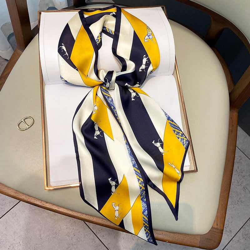 New Style Printed Silk Scarf Women's Fashion Double-sided Warm