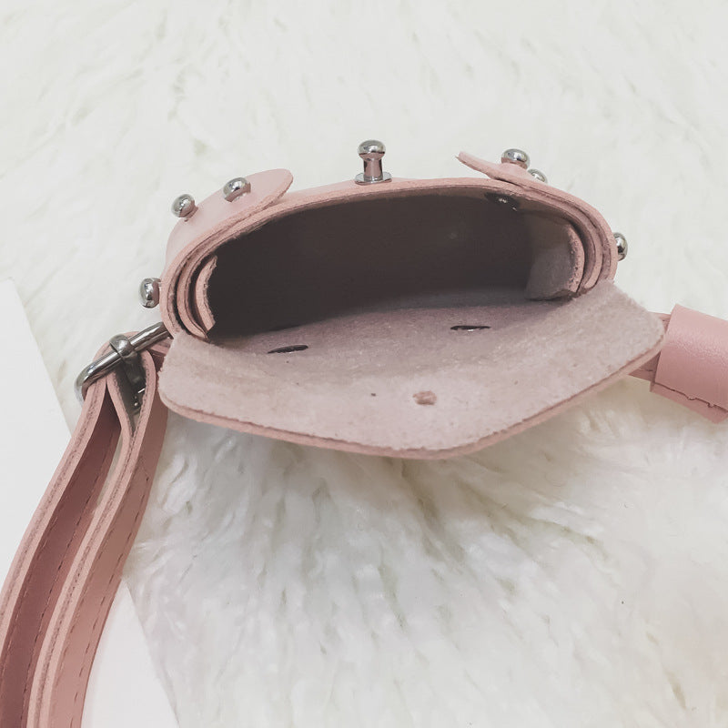 Children's Mini Square Bag Rivet Messenger Bag Waist Bag