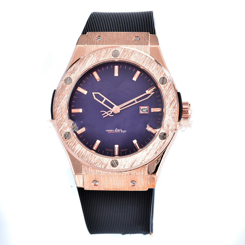 Three-pin men's and women's calendar watch