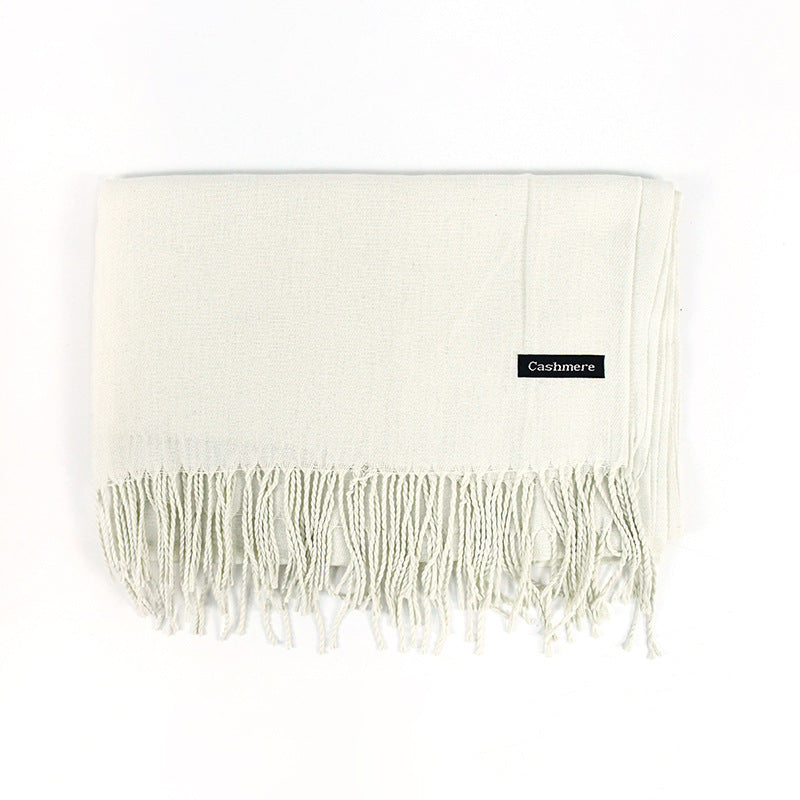 Women's Solid Color Scarf Tassel Scarf
