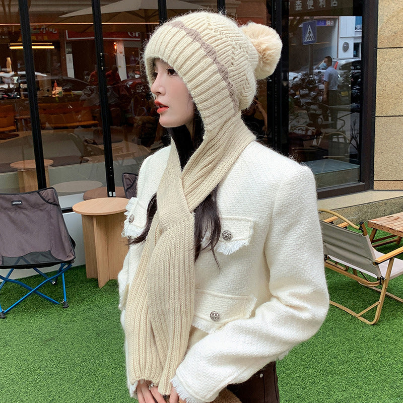 Women's Fashion Warm Plus Down Windproof Woolen Hat