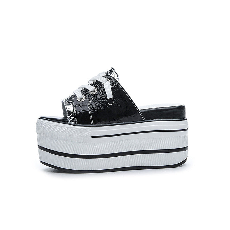 Women's Sandals Summer Thick Soled Sponge Cake Color Matching