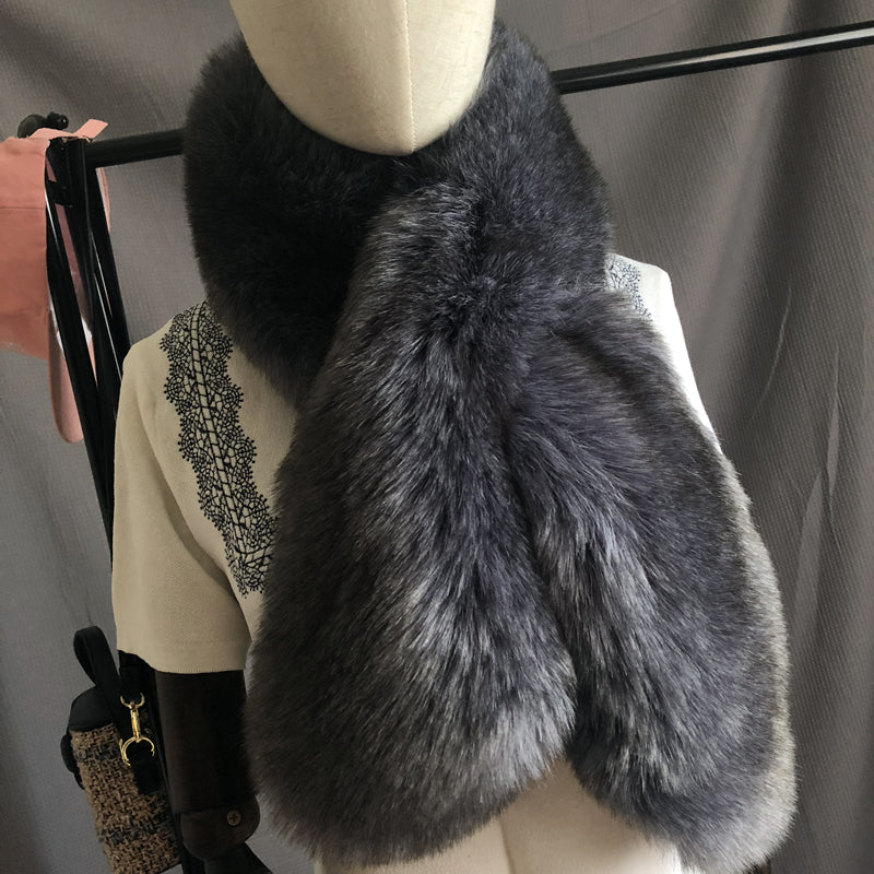 Warm And Thick Imitating Fox Fur Straw And Fur Scarf