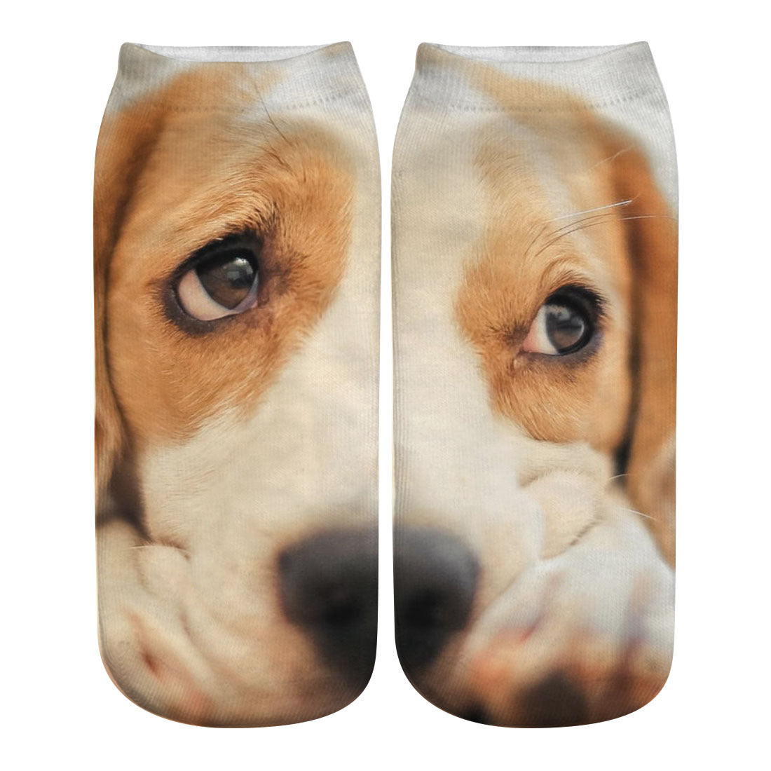 Big Face Cat 3D Printing Socks Short Tube Women's Boat