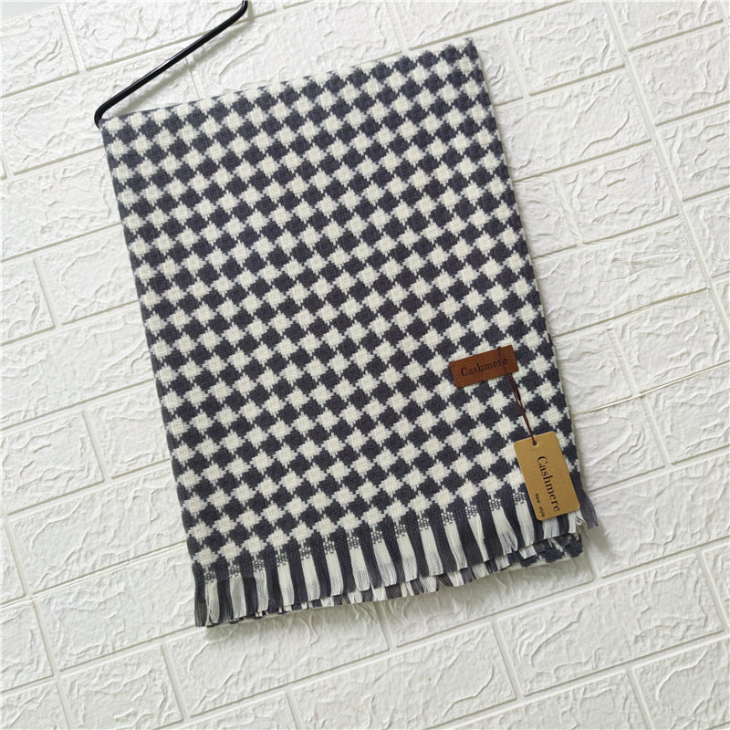 Imitation cashmere houndstooth scarf