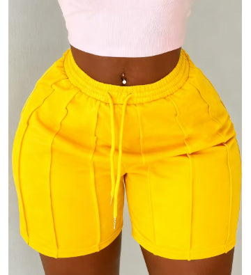 Women's Summer Solid Color Casual Drawstring Shorts