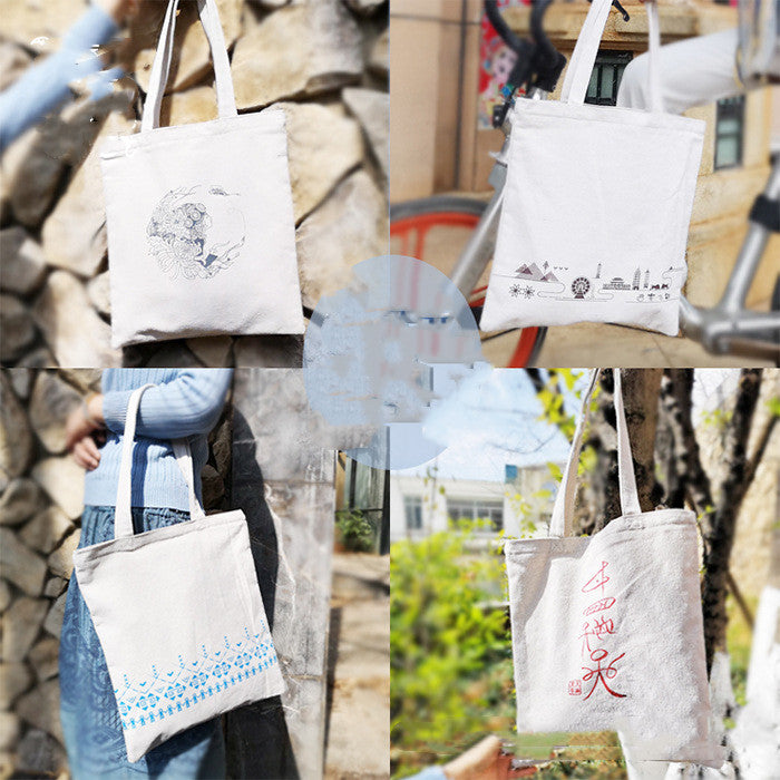 Large Capacity Hand Printed Shopping Bag Female