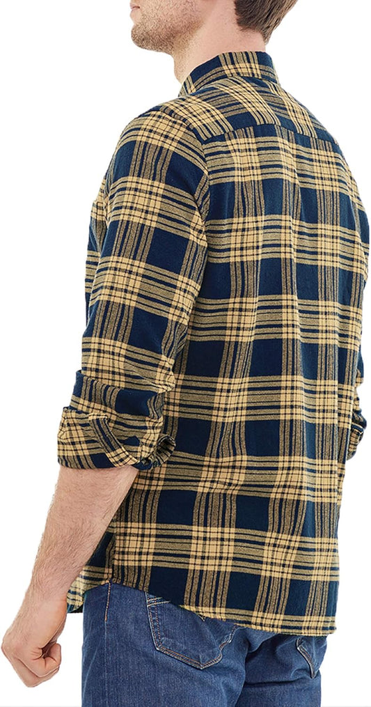 ® Flannel Shirt for Men Casual Button down Work Soft All Cotton Lightweight Flannel Mens Plaid Shirts Long Sleeve
