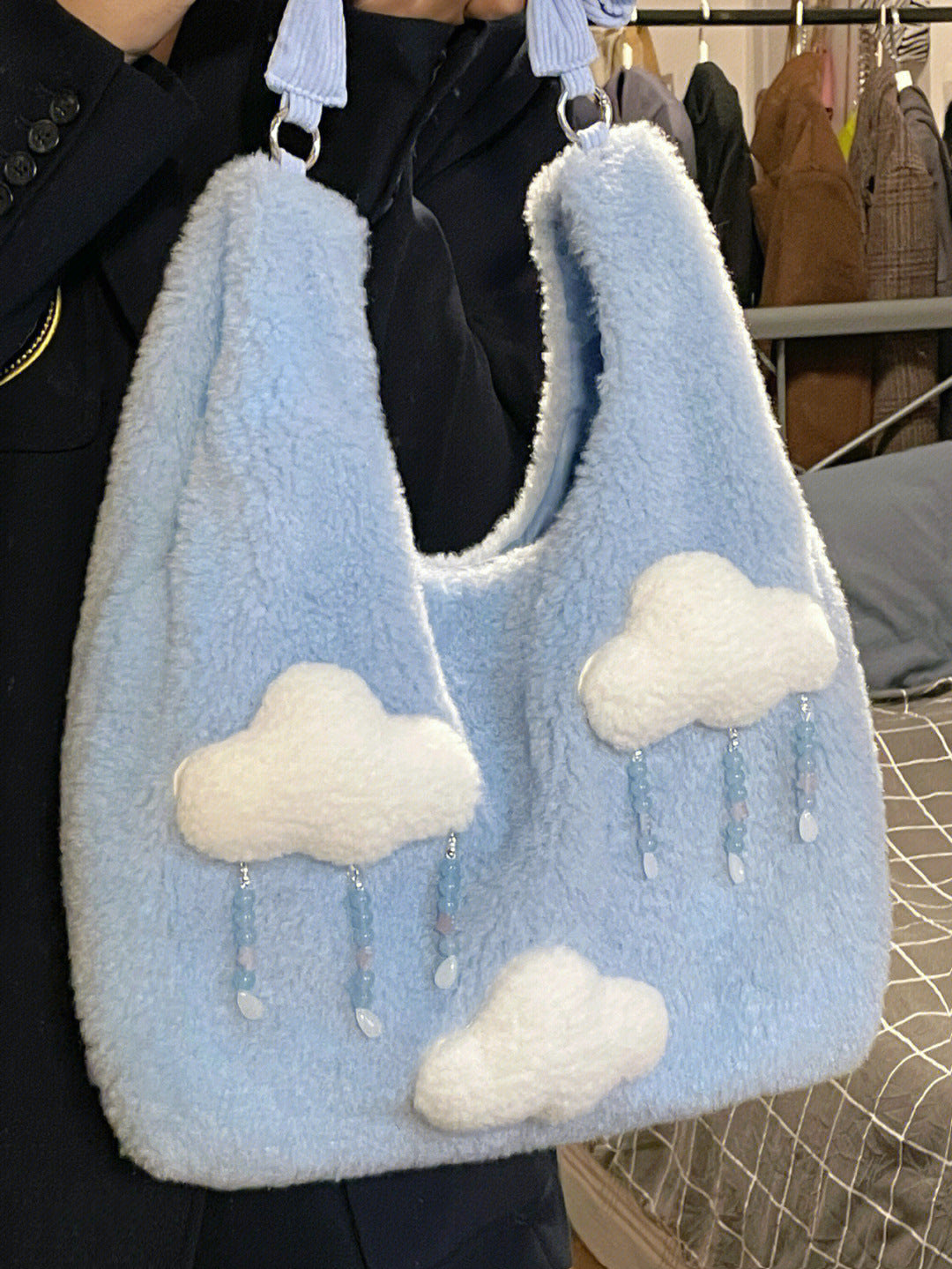 Cute Girl Plush Cloud Large Capacity Bag Female