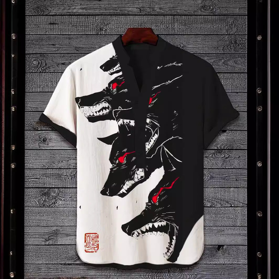 Digital Animal Style Short Sleeve Shirt
