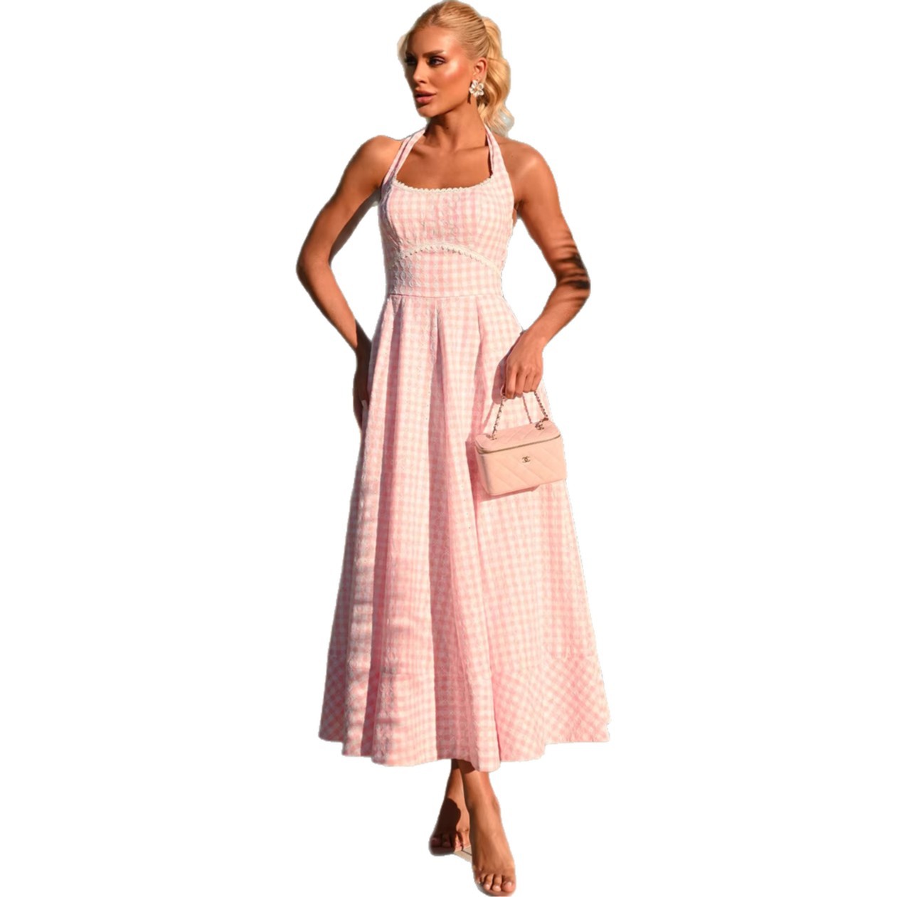 French-style Beach Vacation Maxi Slip Dress For Women
