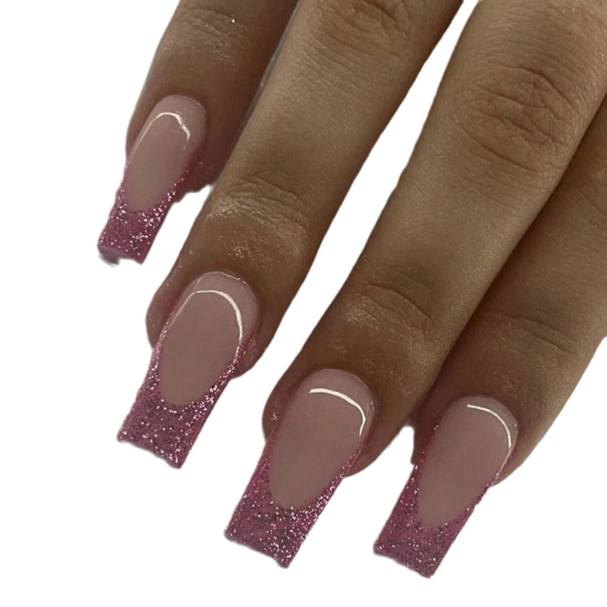 Long Water Pipe Wear Nail Tip Glitter French Style