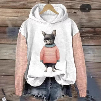 Women's Sweater 3D Digital Printing Animal Cat Oil Painting Pullover Hoodie