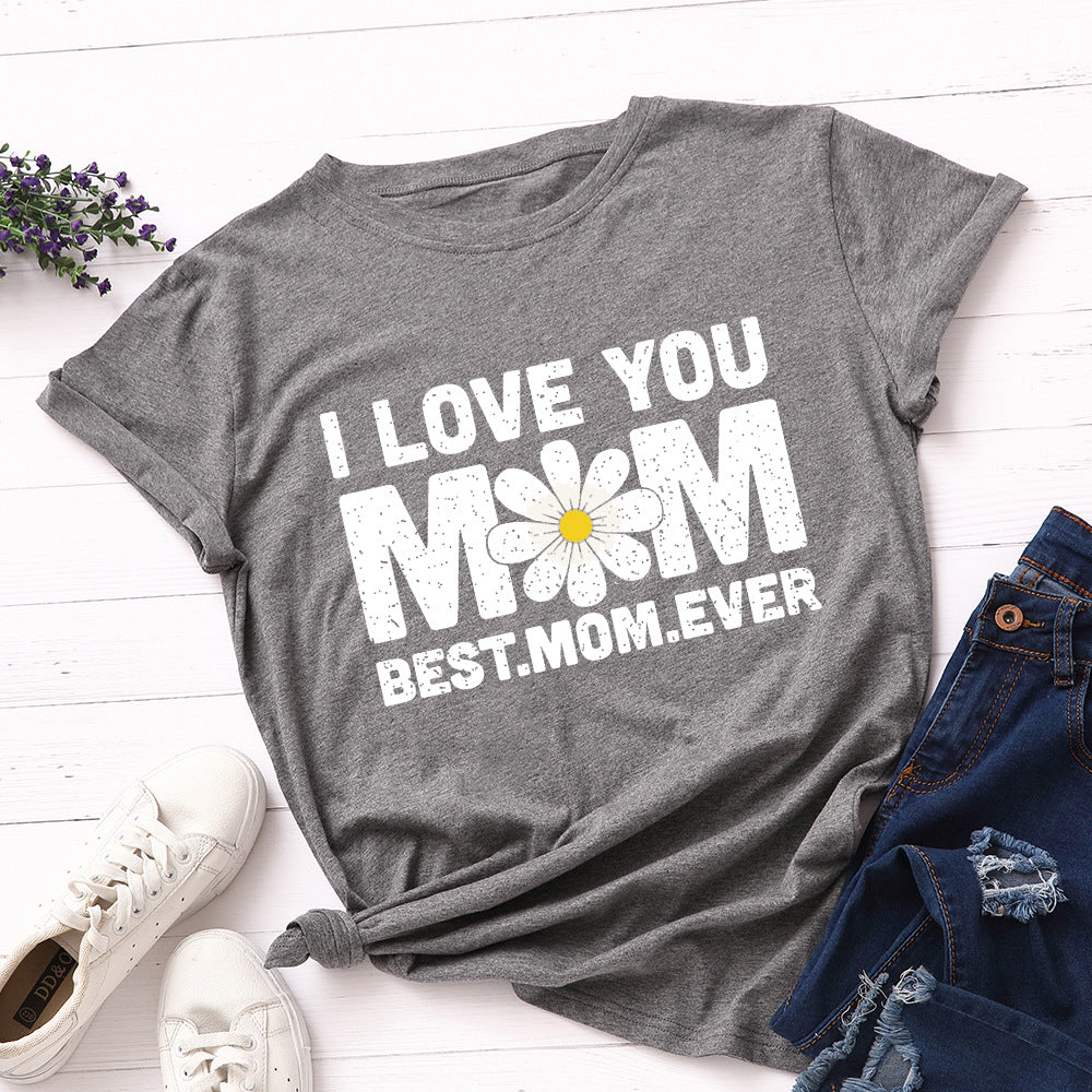 Women's Loose Round Neck Short Sleeve Cotton T-Shirt