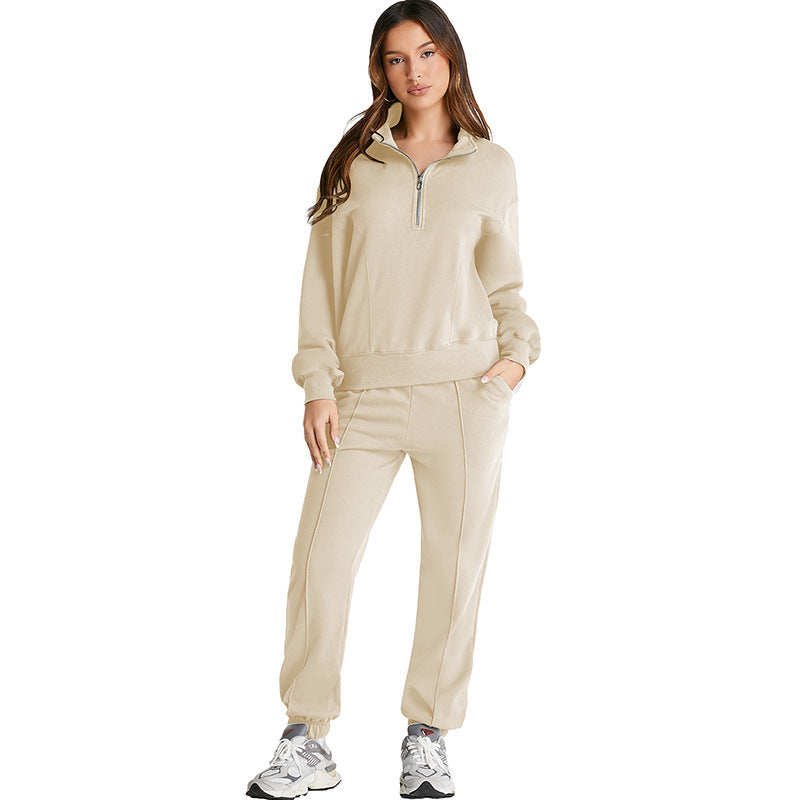 Shiying AutumnWinter New Solid-Color Sporty Casual Womens Set