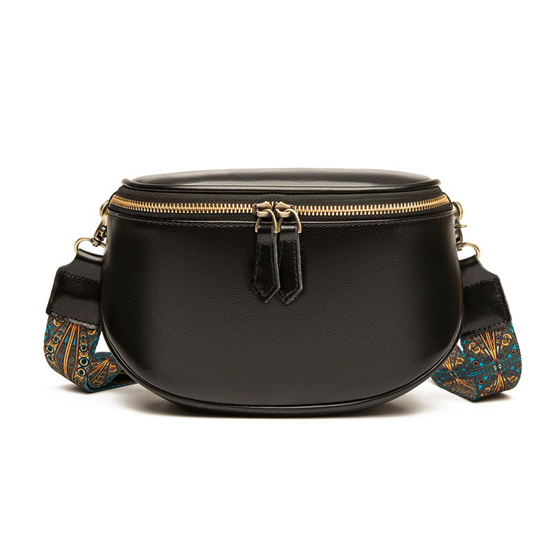 Oil Wax Leather One Shoulder Crossbody Bag Texture Foreign Style
