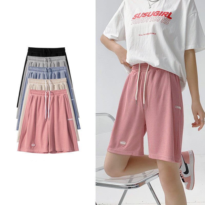 Sports Pants High Waist Casual Wide-leg Pants Women's Trousers Five Points