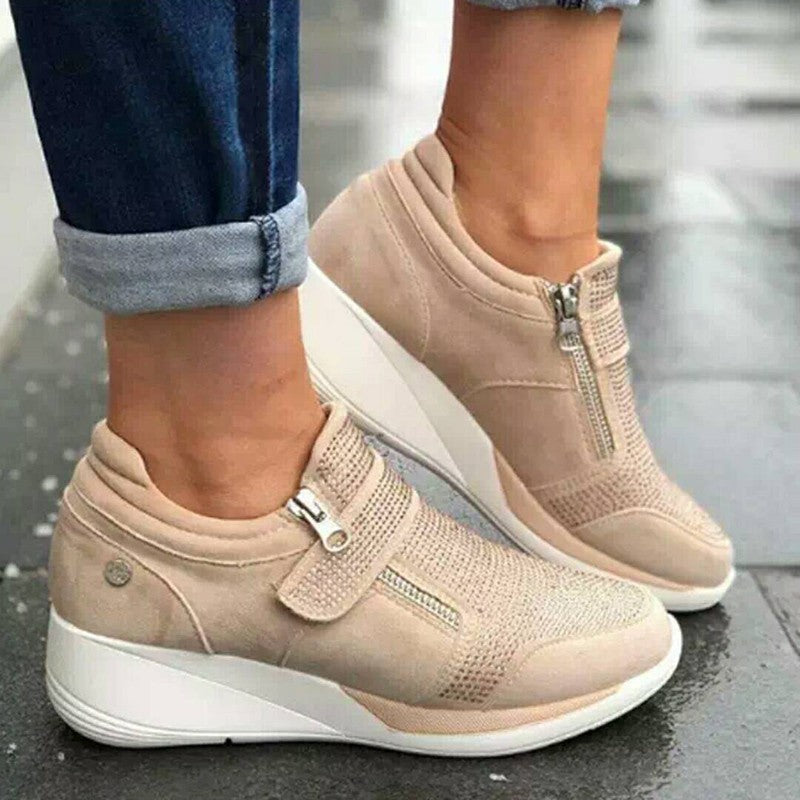 Europæiske og amerikanske letvægts sneakers med tyk sål, højde og velcro