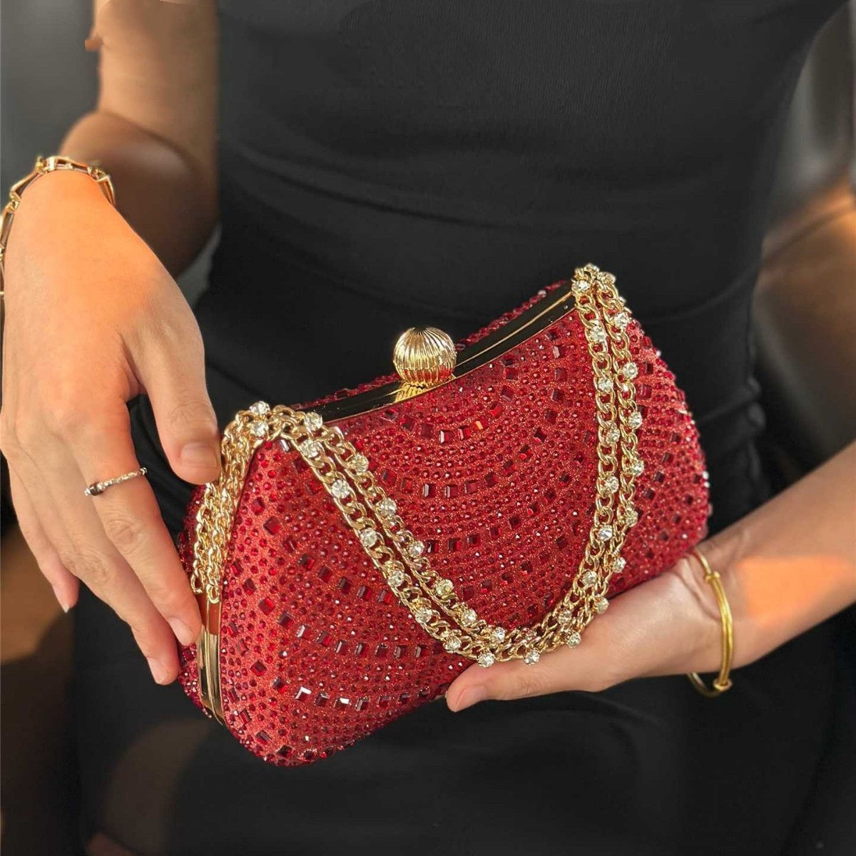 High-end Socialite Full Of Sparkling Diamonds Handbag Bridal Dress Bag