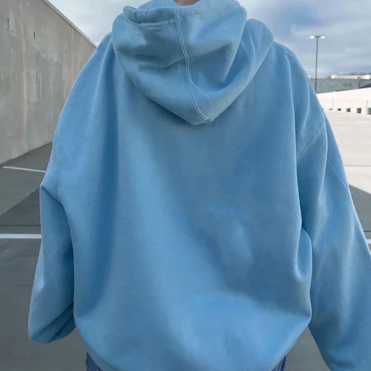 Women's Fleece-lined Bathroom Solid Color Clothing Word Kangaroo Pocket Drawstring Hoodie