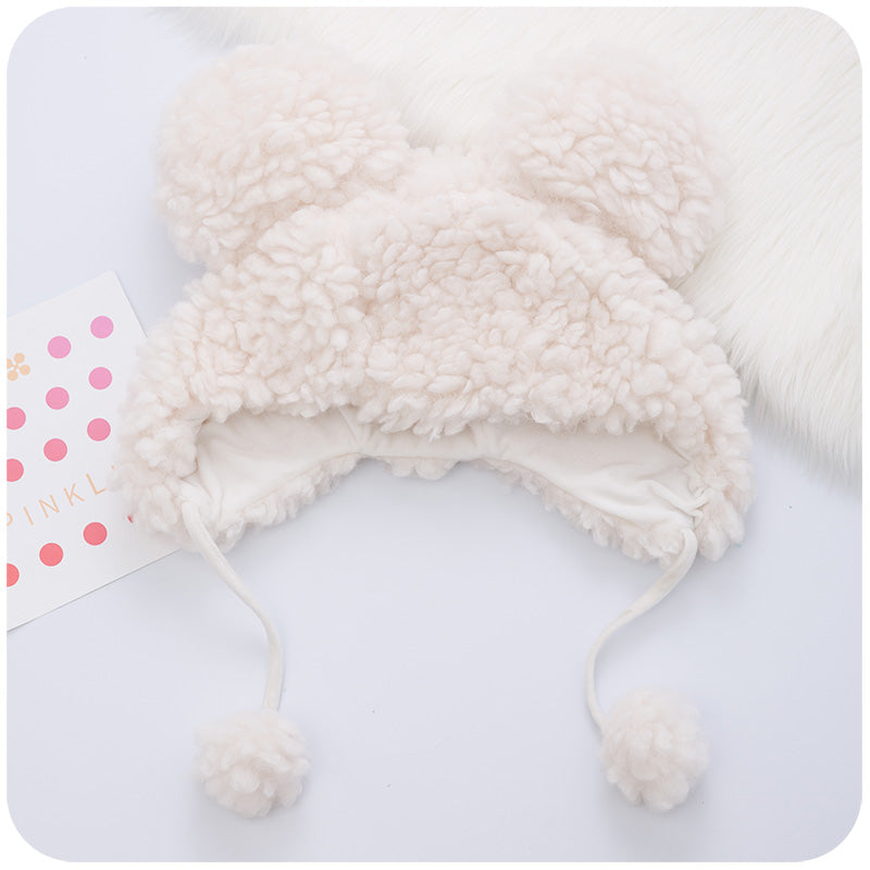 Hat Girl Riding Warm Plush Big Head In Winter
