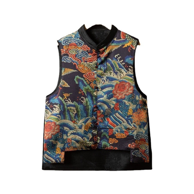 Chinese Retro Ethnic Style Double-sided Embroidered Vest