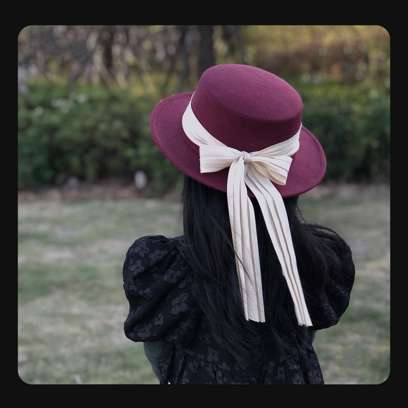 Children's Fashion French Ribbon Wool Top Hat