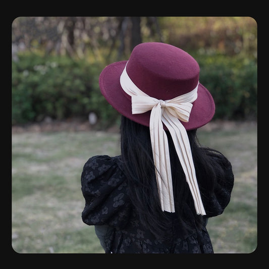 Children's Fashion French Ribbon Wool Top Hat