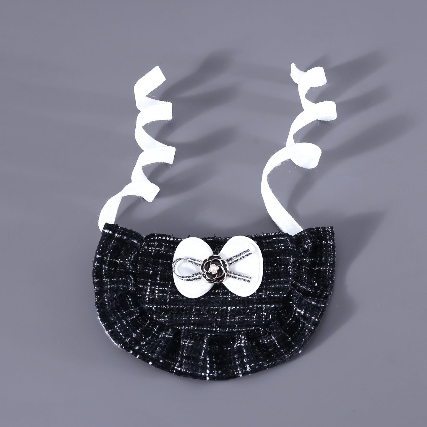 Flower Beret Hat Bow Lace Bib