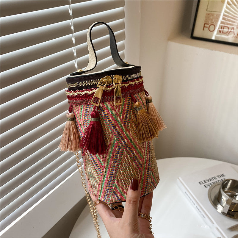 Ethnic Style Bag Female Fashion Hand-held Chain Weaving
