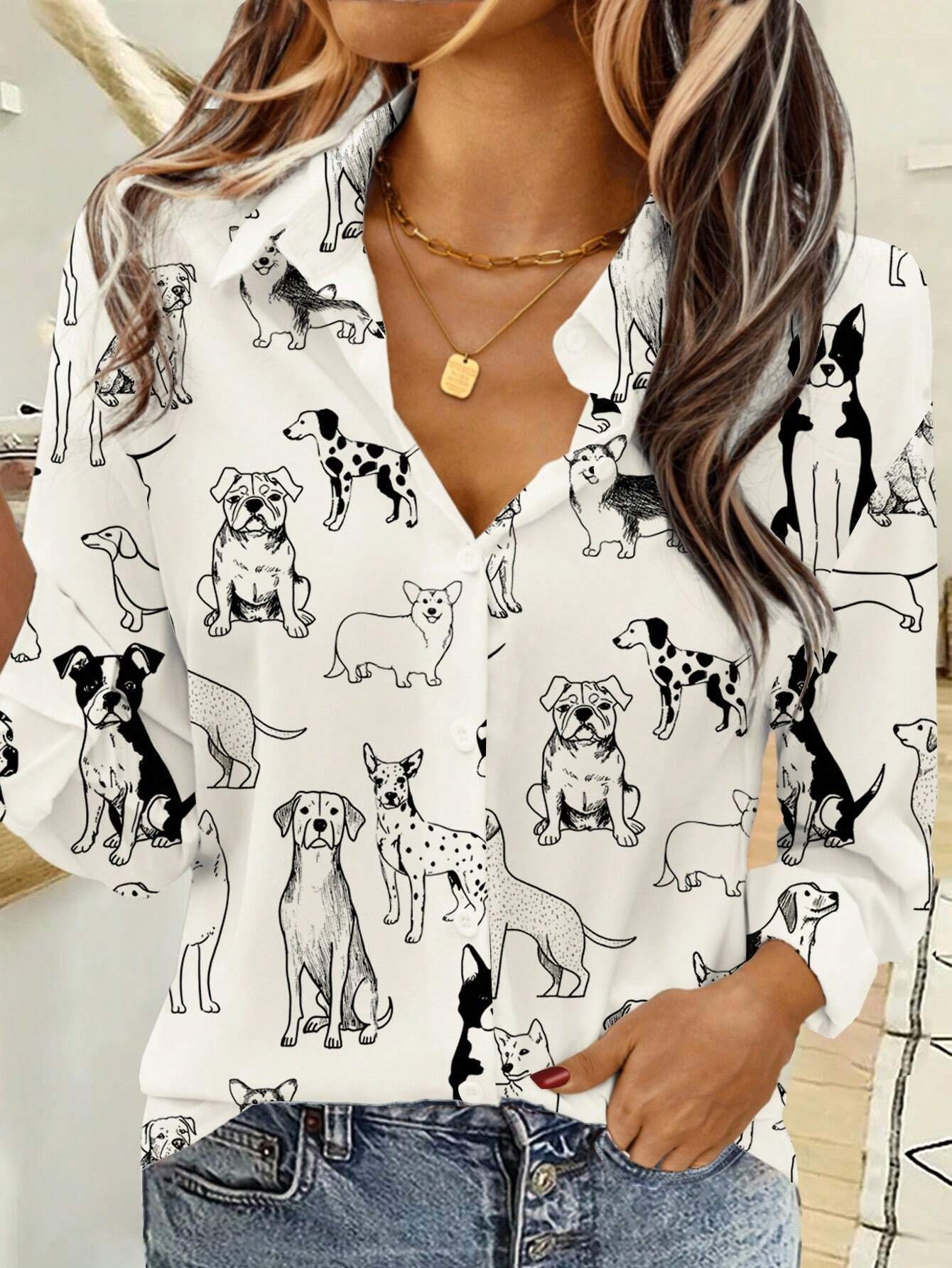 Women's Summer 3D Printed Blouse