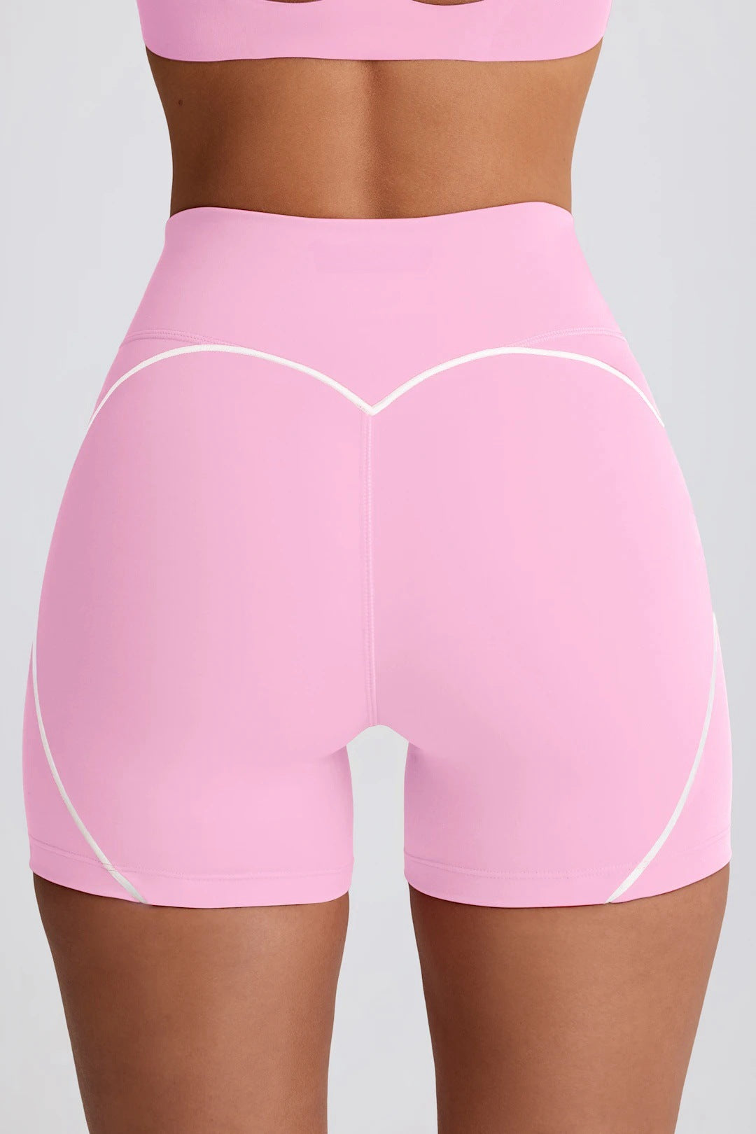 Peach Hip High Waist Running Training Shorts Hip Lifting Nude Feel