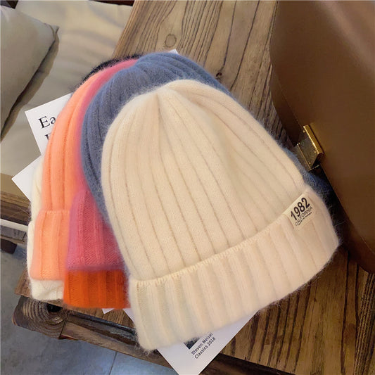 Solid Color Digital Ins Knitted Hat For Warmth