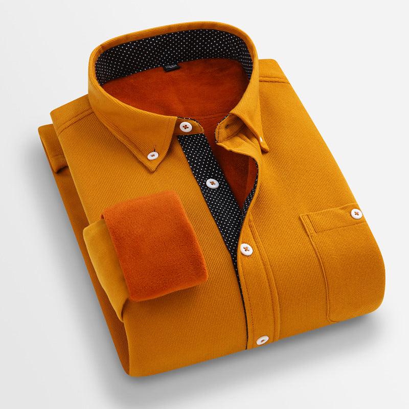 Autumn And Winter Men's Casual Fashion Flannel Shirt Thickened