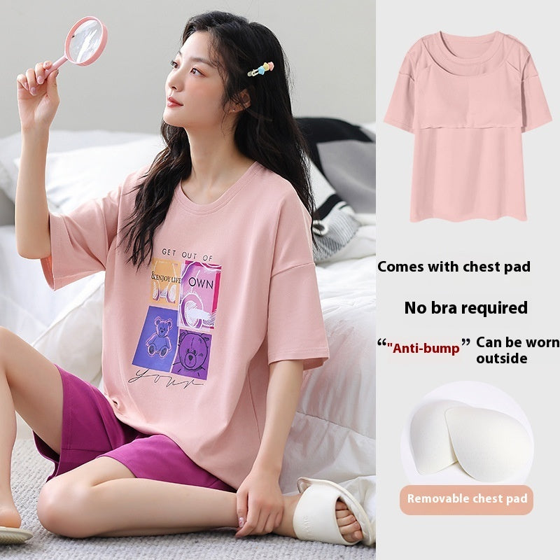 Casual Loose Home Wear Korean Style Sweet Two-piece Suit