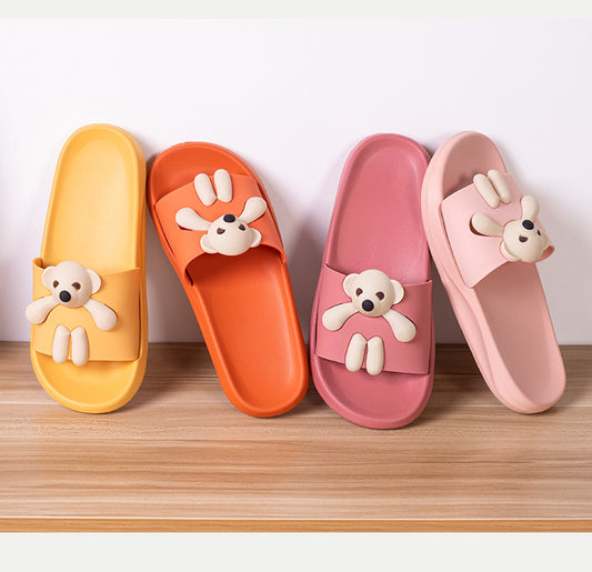 Cartoon Bear Sandals And Slippers Girl Heart Student Couple Sandals Male