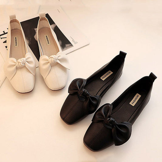 Women's Fashion Simple Shallow Bow Casual Shoes
