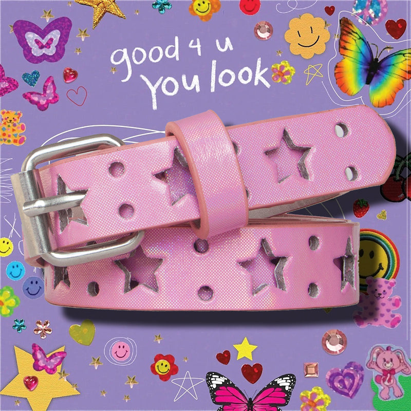 Candy-colored Five-pointed Star Hollowed Heart Shape Belt