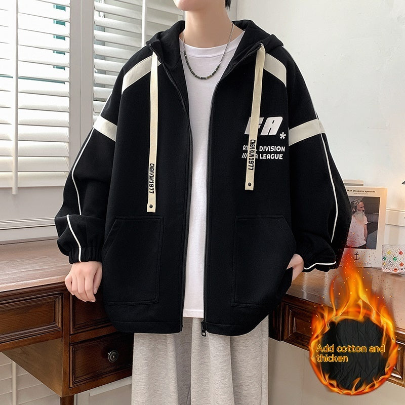 Men's Minimalist Printed Thickened Jacket