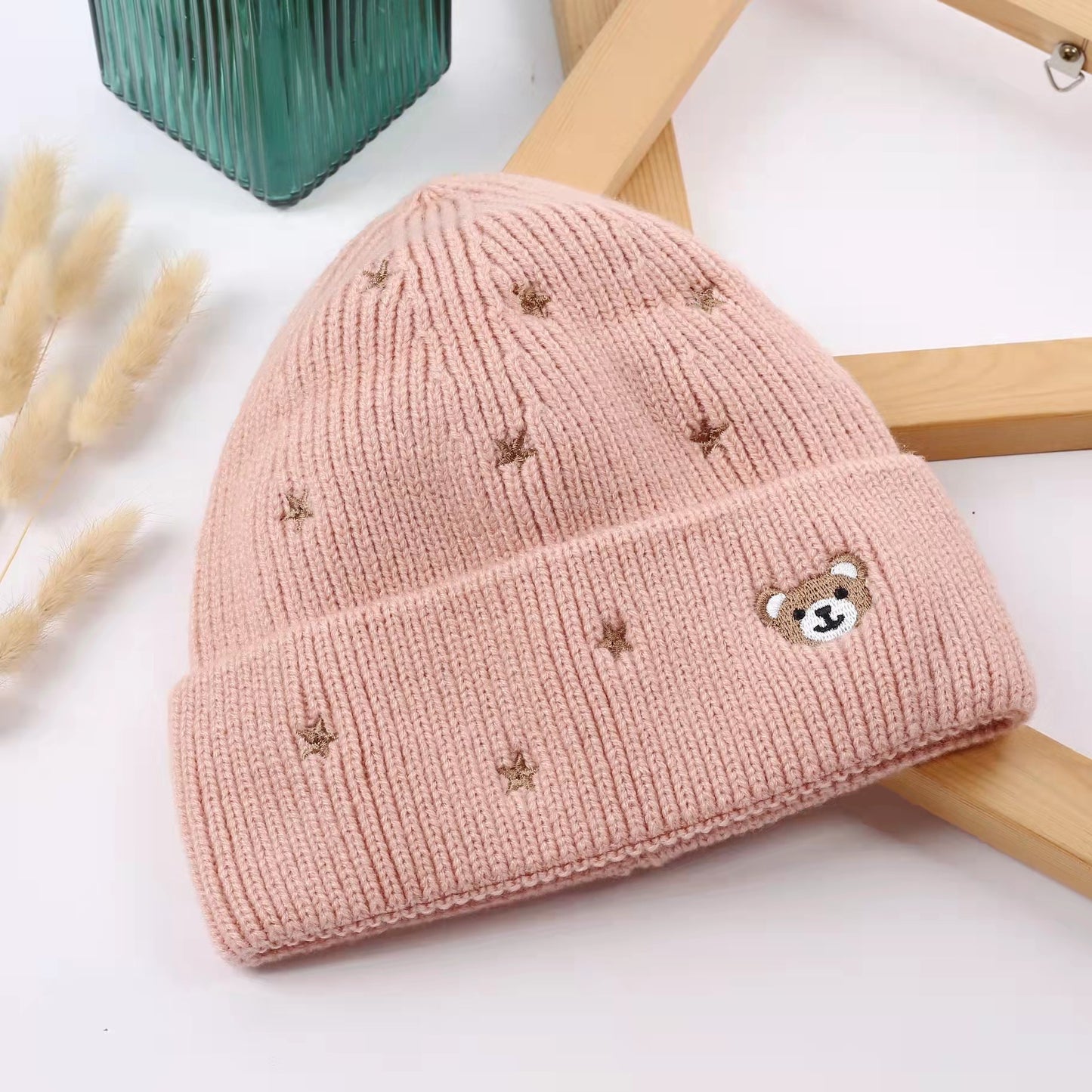 Ins Fashionable New Cute Teddy Bear Knitted Hat