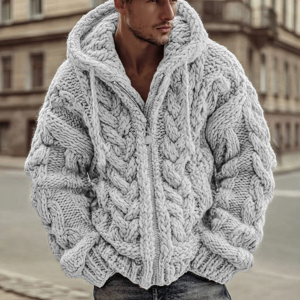 Digital Print Cardigan Jacket With Hood And Zipper 3D