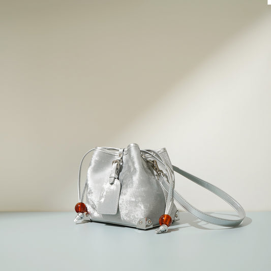 New Chinese Satin Leather One-shoulder Crossbody