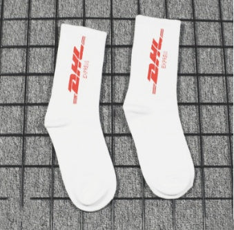 Popularlogo hip-hop long tube cotton socks